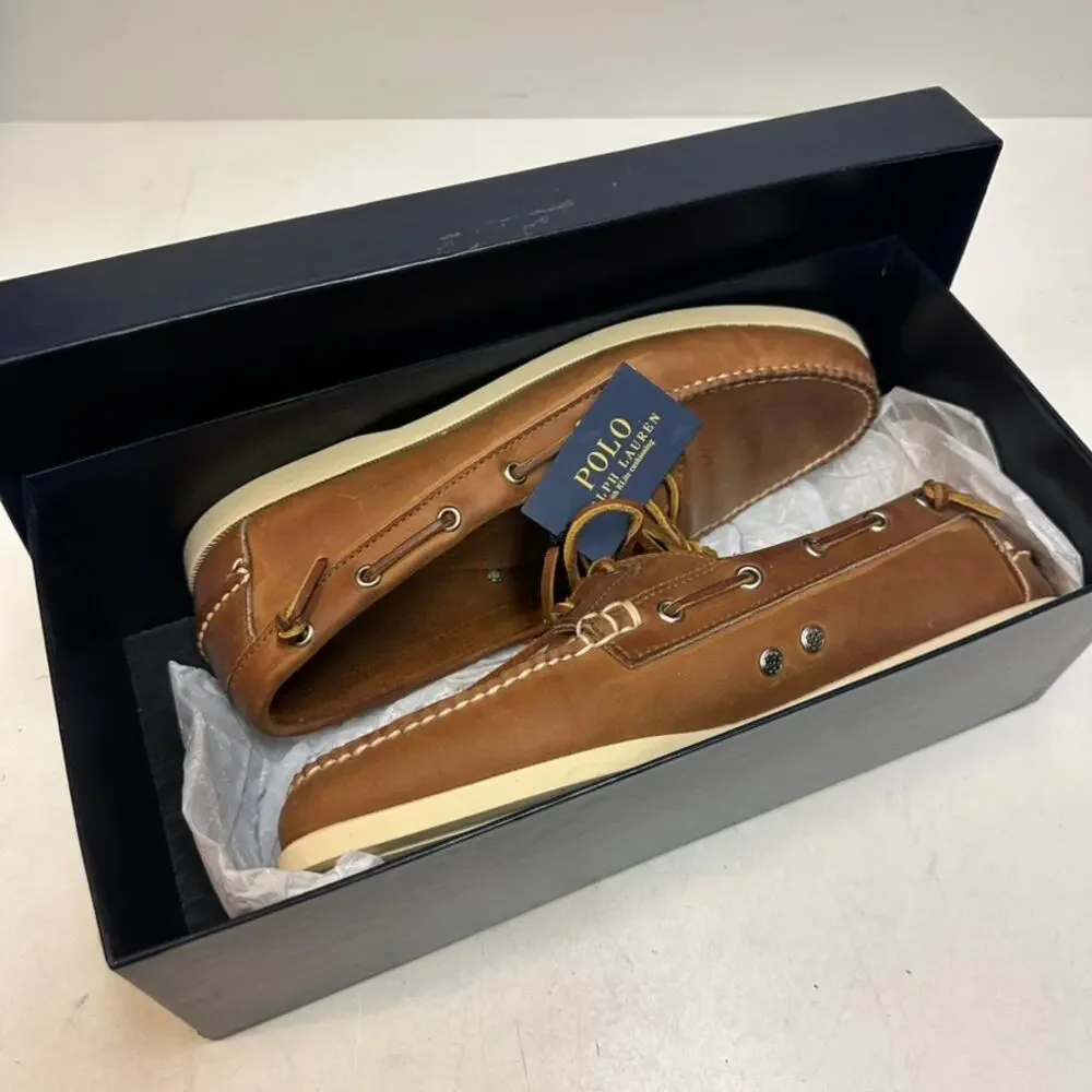 NIB Rancourt & Co. x Polo Ralph Lauren Telford Boat Shoe Tan NOS Maine USA 11 D